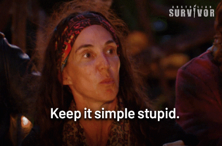Aus der Reality Show Survivor sieht man eine Teilnehmerin die sagt "keep it simple stupid" - genau wie bei Spendenformularen