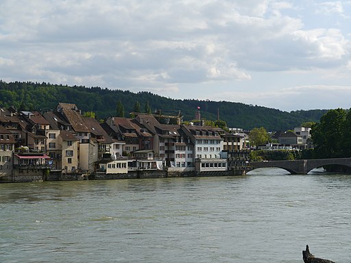 Aufnahme der Stadt Rheinfelden mit Blick über den Rhein